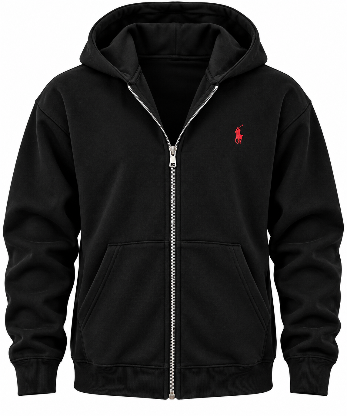 Siyah fermuarlı sweatshirt